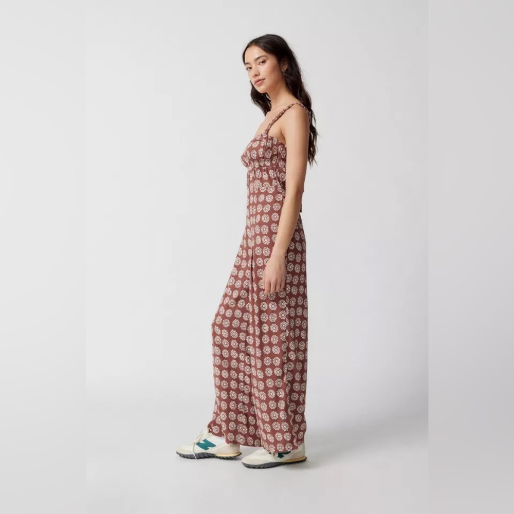 Urban Outfitters Brown and White Jumpsuit